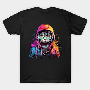 Cat in Hoodie T-Shirt